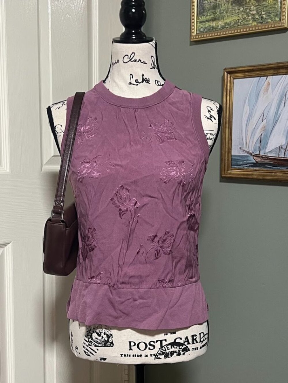 Ann Taylor Purple Top SZ Medium Y2K Whimsy Minimalist Chic